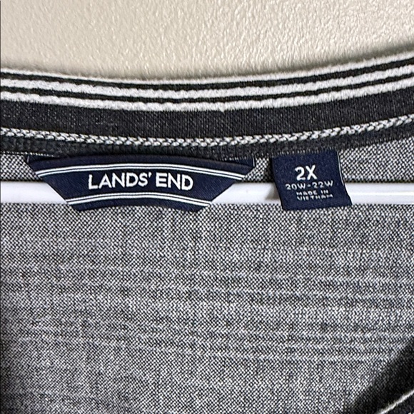 Lands' End Women's 2X Dress Knit Cotton Blend Casual Black White Comfort Outdoor - Picture 3 of 4